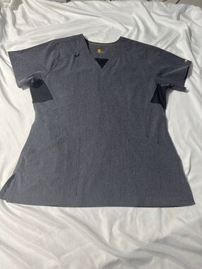 Carhartt Scrub Top | Size Large | Grey | Durable & Comfortable Workwear Medical